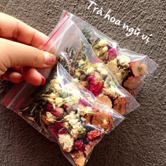 Trà hoa: táo đỏ, kỉ tử, hoa nhài, cúc, hoa hồng 15gr