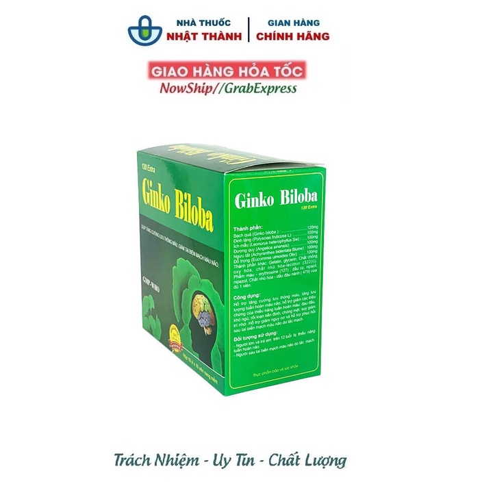 Viên Ginko Biloba bổ não 120mg  - Nhà thuốc Nhật Thành