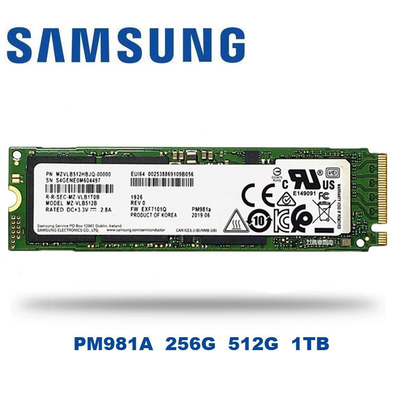 Ổ Cứng SSD M2-PCIe 256GB/512Gb Samsung PM981A NVMe 2280 chính hãng bảo hành 36T