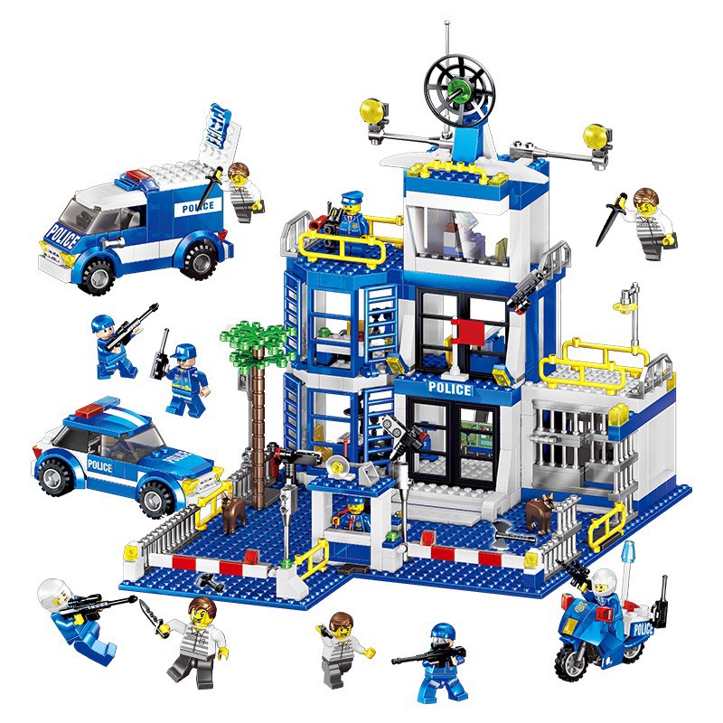 [Mã LIFEXANH03 giảm 10% đơn 500K] ĐỒ CHƠI XẾP HÌNH LEGO TRỤ SỞ CẢNH SÁT 766 MẢNH, LEGO OTO SWAT - 16 TẠO HÌNH CÙNG LÚC