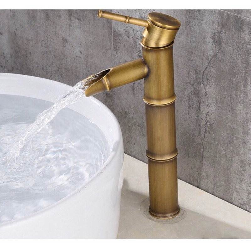 Vòi lavabo giả cổ đồng vàng,vòi rửa tay,vòi hồ bảo hành 12 tháng