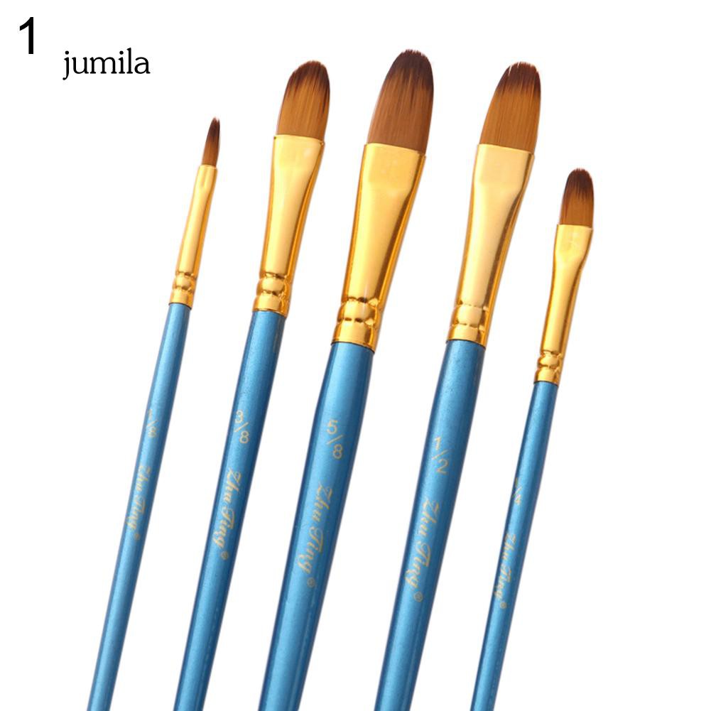 Bộ 5 cọ nylon vẽ tranh acrylic/nước/sơn dầu chuyên dụng