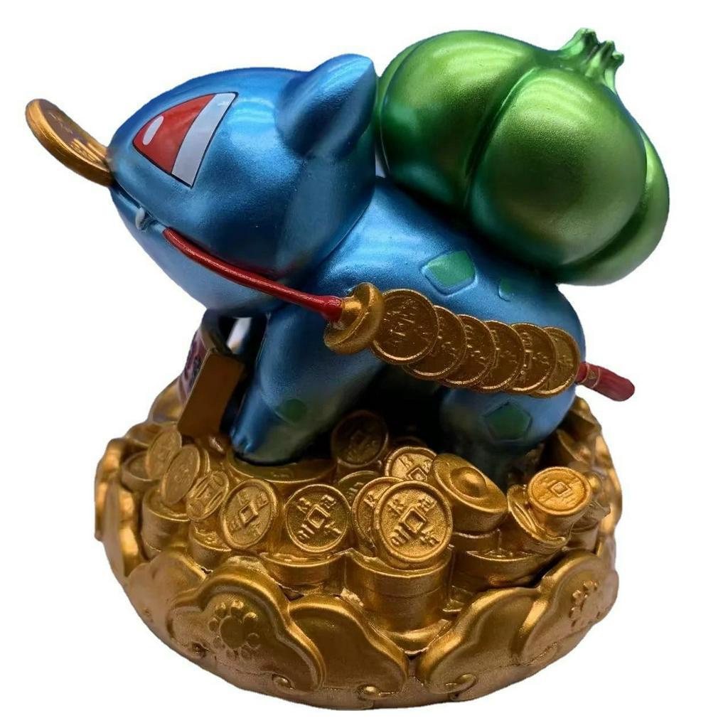 Mô Hình Pokemon, Fushighidane Ngậm Vàng, Cóc Thần Tài, Đồ Phong Thủy Giúp Tăng May Mắn, Thu Hút Tiền Tài