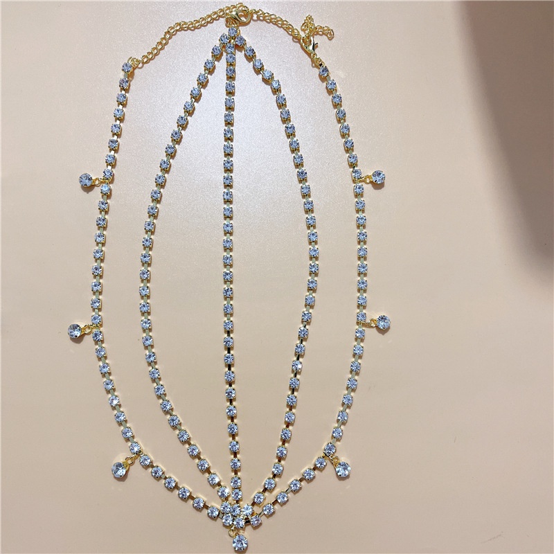 Dây Xích Cài Tóc Nhiều Lớp Đính Đá Sang Trọng Phong Cách Âu Mỹ Cho Cô Dâu