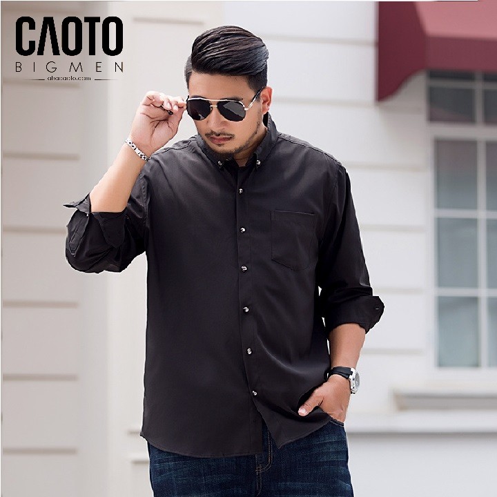 Áo Sơ Mi Trơn Big Size Nam Dài Tay Đen – HÀNG CHÍNH HÃNG Size 3XL 4XL 5Xl 6XL 7XL 8XL | BigBuy360 - bigbuy360.vn