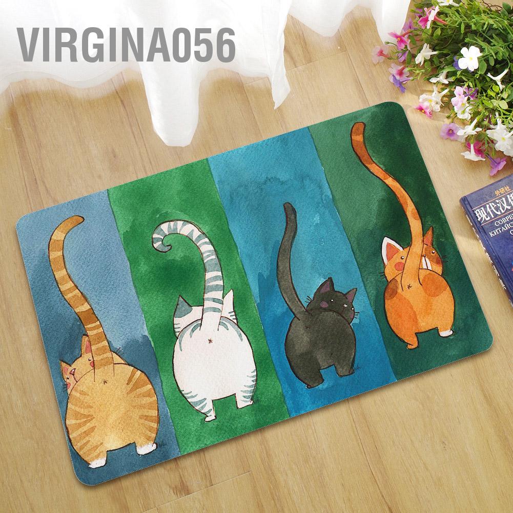 Virgina056 Virgina056 Hình con mèo Không trượt Thảm chùi chân Chào mừng Lối vào ngoài trời trong nhà