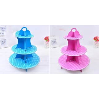 Kệ đựng bánh Cupcake 3 tầng chấm bi