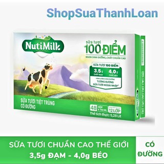 Thùng 48 hộp sữa tươi nuti milk có đường 110ml