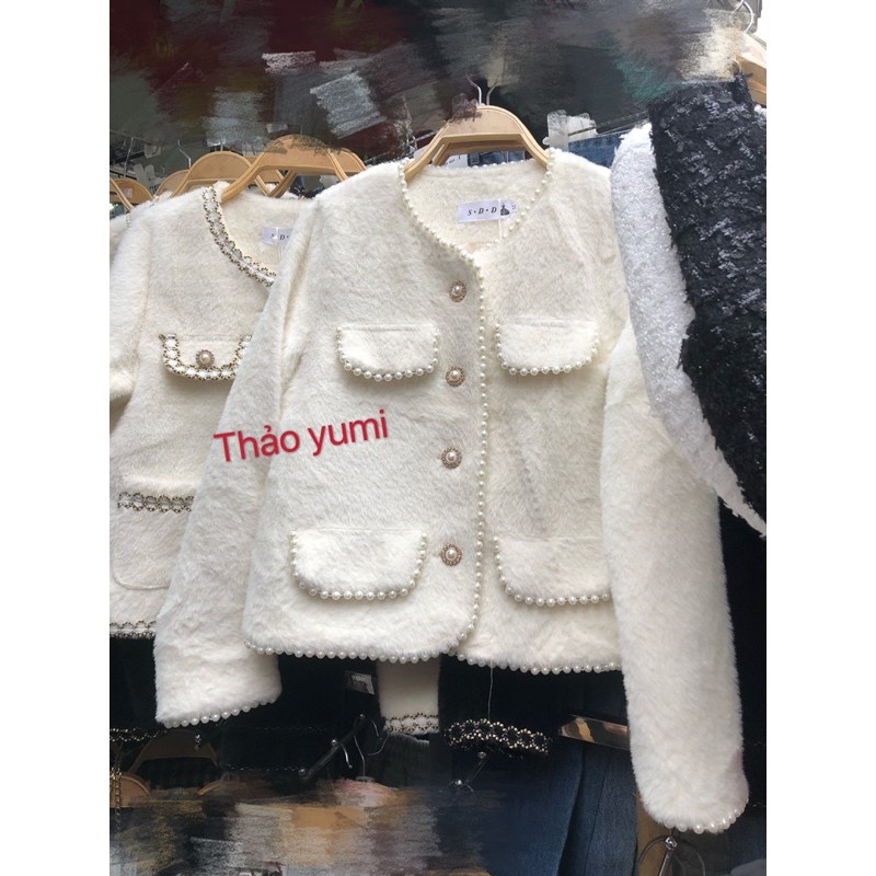 áo khoác dạ lông viền ngọc hàng SĐ mã 699 (sẵn) | BigBuy360 - bigbuy360.vn