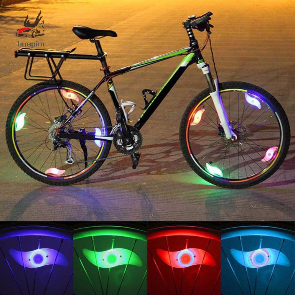 Đèn Led Phát Sáng Gắn Bánh Xe Đạp Leo Núi Hình Chiếc Lá Nhiều Màu Sắc