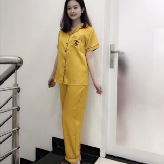 SET PIJAMA PHI LỤA TAY NGẮN QUẦN DÀI SIÊU XINH LÊN FORM CỰC CHUẨN