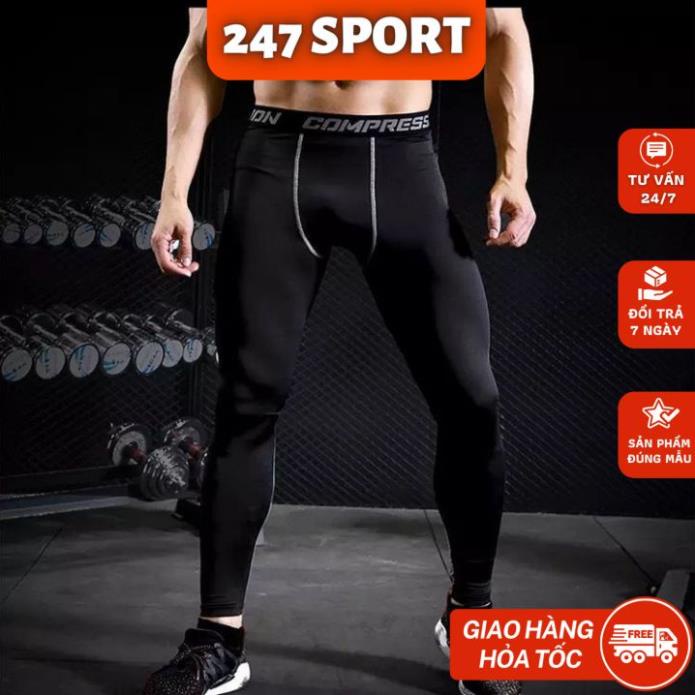 Quần body giữ nhiệt nam combat tập gym, áo giữ nhiệt nam body tay dài GYM SHARK bóng đá nam dài tay *