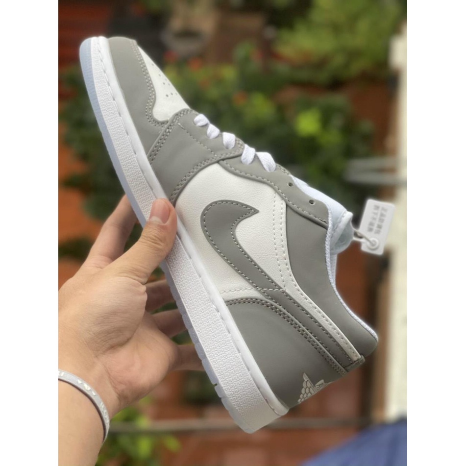 [FreeShip+ Hàng Xịn] Giày Jordan xám trắng thấp cổ cao cấp , Giầy JD1 xám trắng thấp Full box | BigBuy360 - bigbuy360.vn