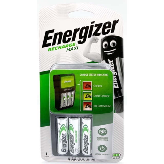 Máy Sạc Pin Energizer CHVCM4  kèm 4 pin sạc AA 2000 mAh- Hàng Chính Hãng