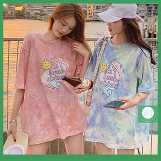 Áo Phông Nữ Form Rộng Áo Đôi Chất Cotton Mát Đi Chơi Đi Biển Phong Cách