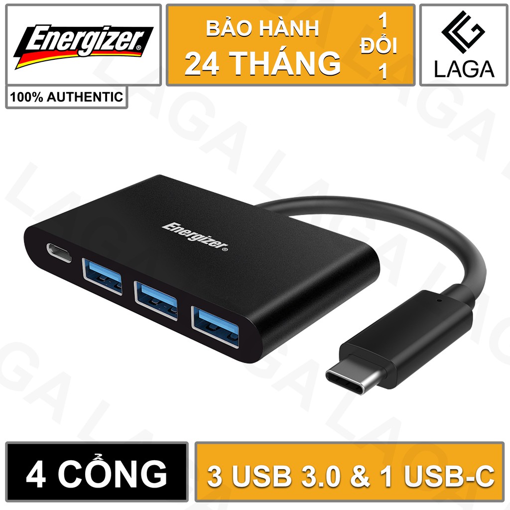 Bộ chuyển USB-C 3.1 Hub Energizer 3 USB 3.0 &amp; 1 USB Type C - HC304AC