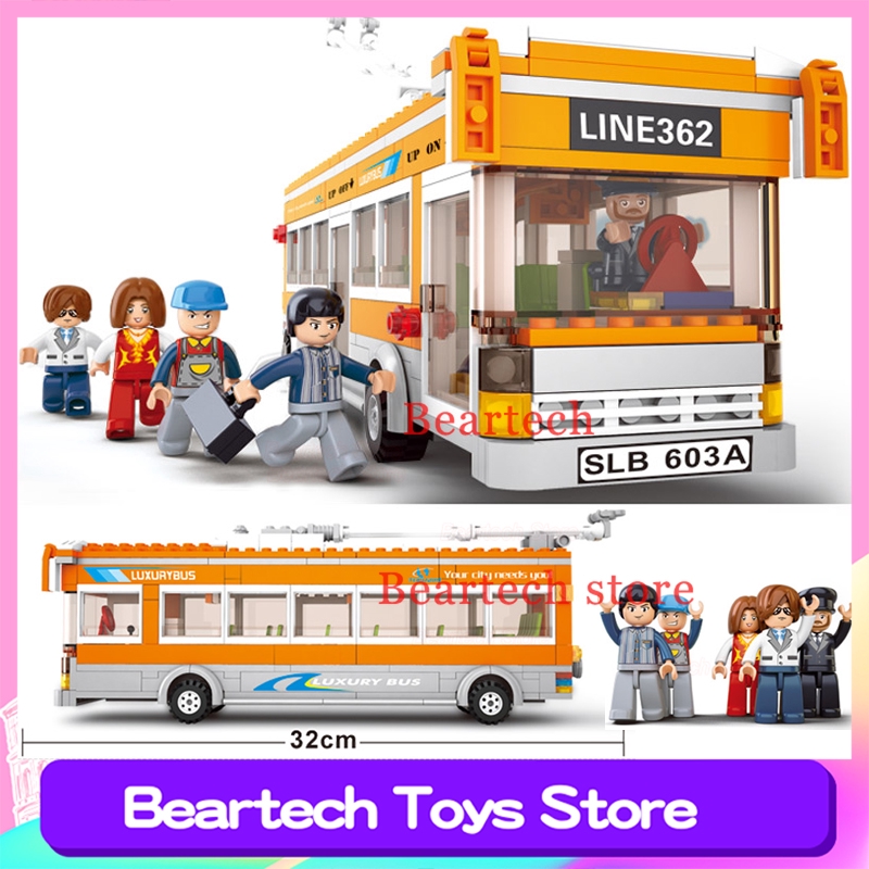 Sluban 032 bộ đồ chơi lego mô hình xe buýt thành phố cho trẻ em