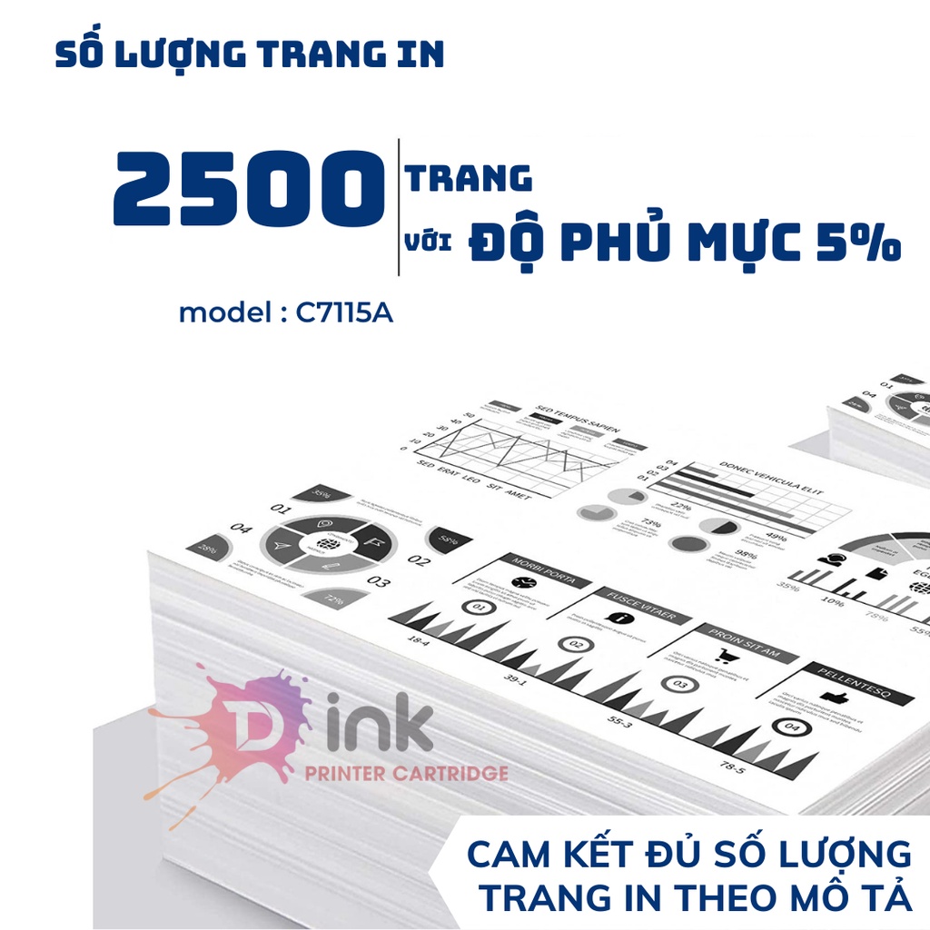 Combo 2 Hộp Mực siêu đậm nét TDink 15A  có chip - Dùng cho máy in laser CANON LBP 1210 ...