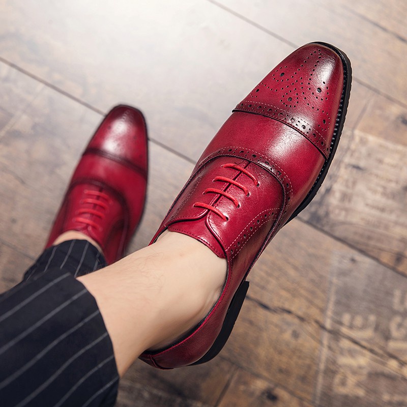 Giày Da oxford Không Ủi Phong Cách Công Sở Cho Nam size 45 46 47 48