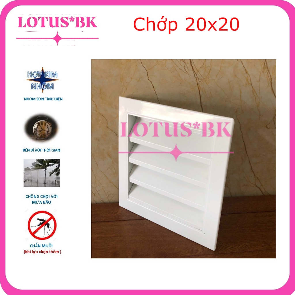 Mặt gió ngoài trời 200x200 🏠𝑭𝑹𝑬𝑬 𝑺𝑯𝑰𝑷🏠 siêu đẹp, bảo hành 12 tháng, chống hắt mưa,Lam gió, chớp thông gió, Louver