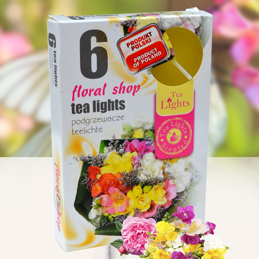 (NẾN TRANG TRÍ) SÁP 6 nến thơm tinh dầu Tealight Admit Floral Shop,HOA HỒNG,MỘC LAN,Đèn đốt xông tinh dầu,hàng nhập khẩu