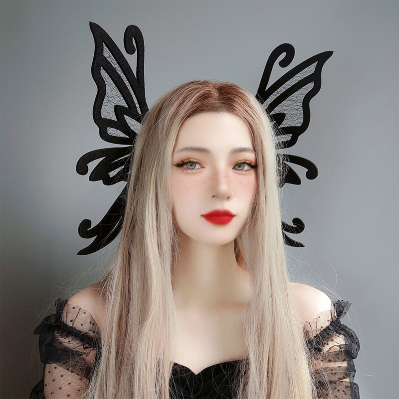 Kẹp Tóc Hình Bướm Đen Phong Cách Halloween Cho Chị Em Gái