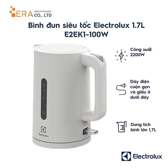 [Mã 154ELSALE2 giảm 7% đơn 300K] Bình đun nước siêu tốc Electrolux E2EK1-100W 1.7L - Hàng chính hãng