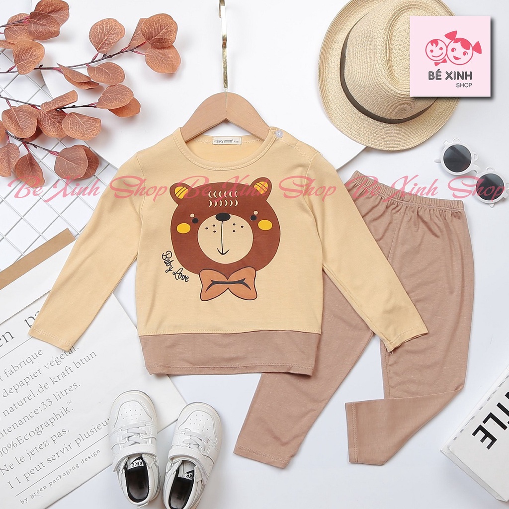 Bộ đồ ngủ thu đông dài tay cho bé gái bé trai Minky Mom  Đồ bộ tay dài thun lạnh bé gái bé trai trẻ em DÀI_MỚI