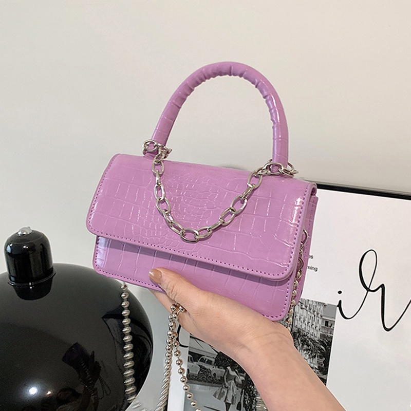 IELGY Túi Đeo Vai Hình Vuông Cỡ Nhỏ Phối Dây Đeo Sợi Xích Thời Trang Cho Nữ