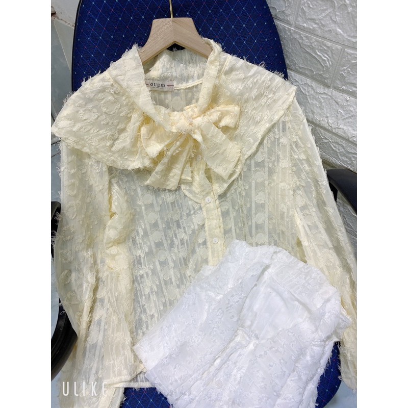 [Mã WASKT410K giảm 10K đơn 50K] Áo sơ mi lông cổ bèo nơ / 95k | BigBuy360 - bigbuy360.vn