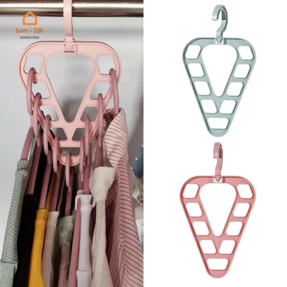 1Pc Random Color Creative Closet Clothes Hanger / 9-Hole Wardrobe Space Saving Holder