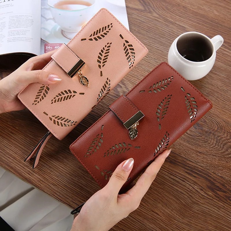 Ví nữ cầm tay hàn quốc đẹp hình chiếc lá dễ thương