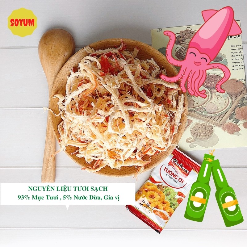 Khô mực hấp dừa xé sợi 300g ăn vặt SoYum vừa ngon vừa rẻ | BigBuy360 - bigbuy360.vn