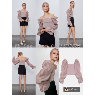 Áo phối vải lụa organza Zara size S,M (S nhỏ nhất) 2142/022
