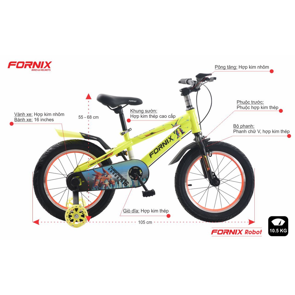 Xe đạp trẻ em Fornix Robot 16''