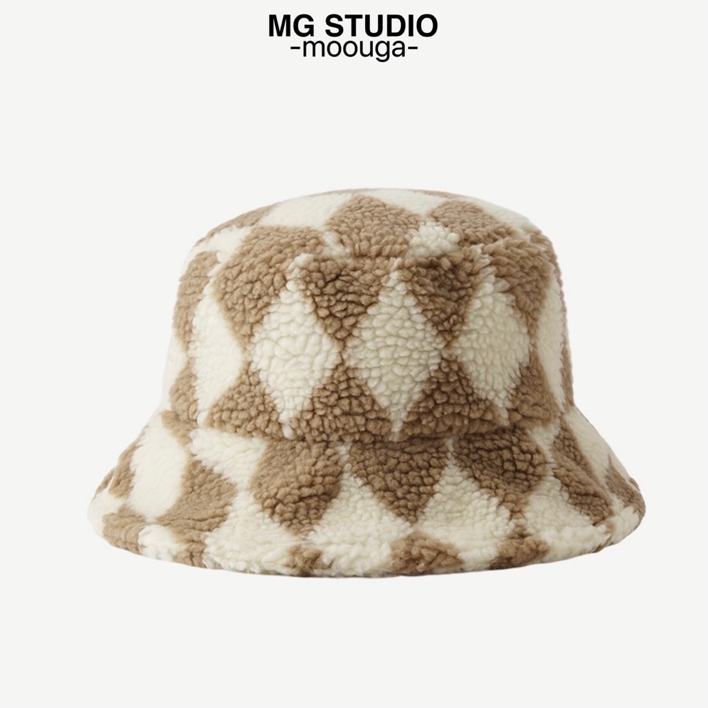 Mũ xô MG STUDIO họa tiết hình thoi 3 màu tuỳ chọn