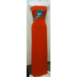 vải áo dài thêu 1 hoa nhỏ 140k