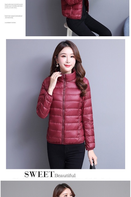 Áo phao lông vũ mẩu không có mủ