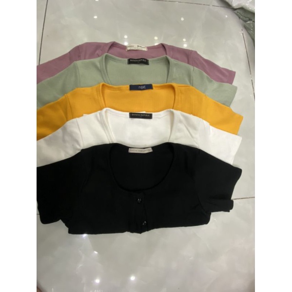 Áo Croptop Cúc Thật