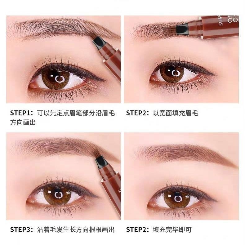 (hàng Mới Về) Bút Kẻ Lông Mày Dạng Lỏng Đầu 4 Ngòi Chống Thấm Nước Lâu Trôi Không Phai Màu | BigBuy360 - bigbuy360.vn