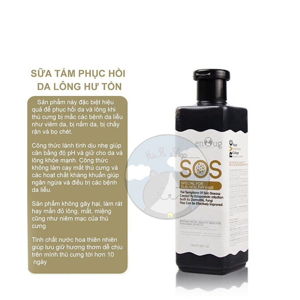 [CHÍNH HÃNG] Sữa Tắm Cho Chó Mèo SOS 530ml Nhiều Công Dụng Làm Mượt Lông Thơm Lâu Lên Đến 7 Ngày