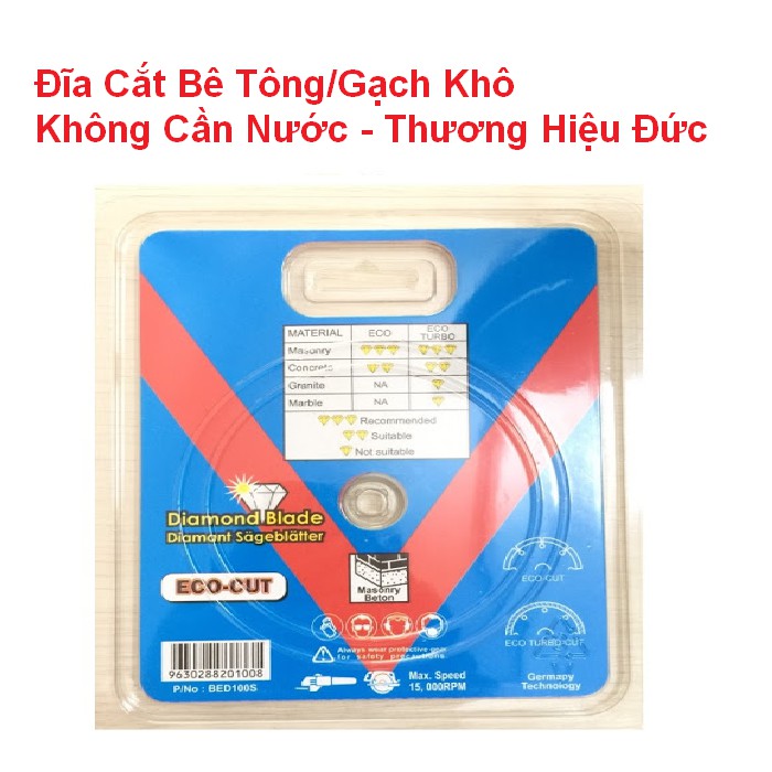 [GiảmGiá]Đĩa cắt bê tông, lưỡi cắt gạch KHÔ không dùng nước cao cấp thương hiệu Đức(Germany)