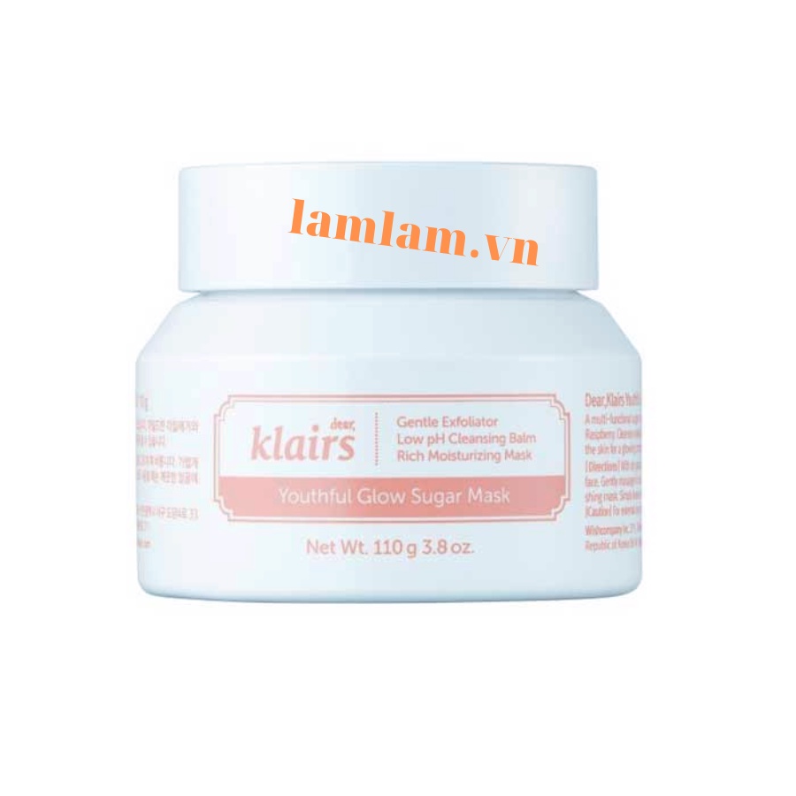 Mặt Nạ Tẩy Da Chết, Dưỡng Ẩm và Làm Mềm Mịn Da Klairs Youthful Glow Sugar Mask 110g