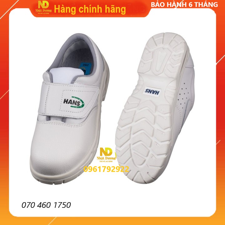 Hàng Chính Hãng - Giày Bảo Hộ Lao Động Hans HS-202 Air Da Tự Nhiên Dùng Trong Phòng Sạch Hình Thật - Bảo Hành 3 Tháng