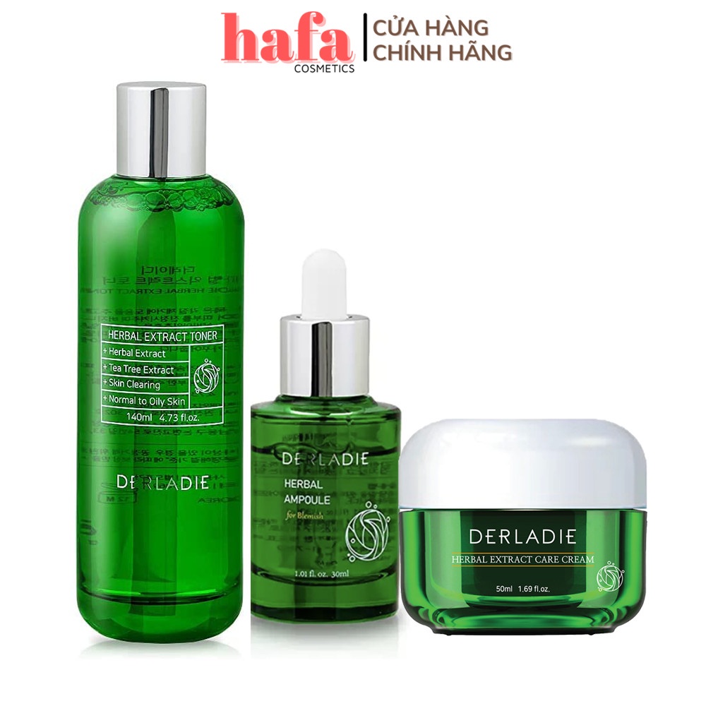 Bộ Sản Phẩm Tràm Trà Làm Giảm Mụn, Kiềm Dầu Derladie Herbal