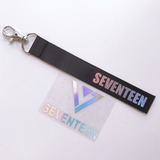 Strap ngắn đen seventeen chữ hologram