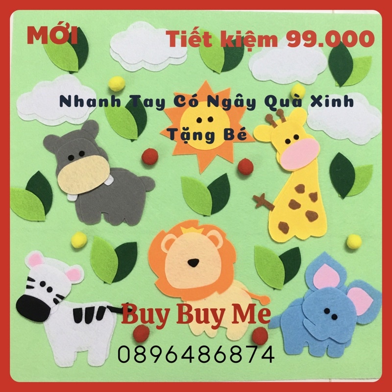 GIÁ SỐC - BỘ KIT TREO NÔI THÚ RỪNG VUI CHƠI CÙNG BÉ