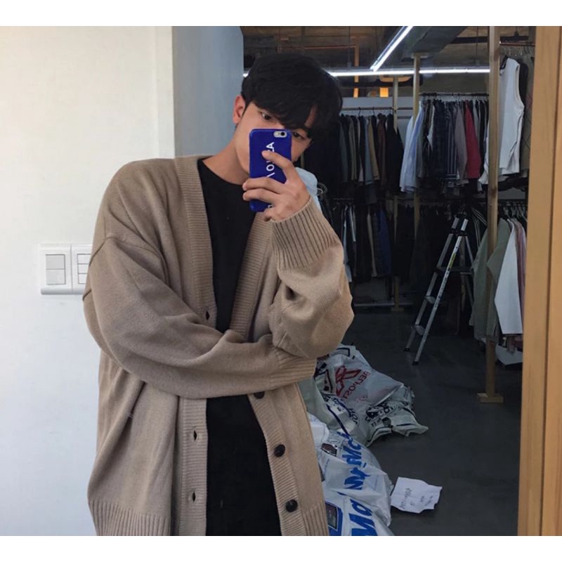 Áo khoác len Nam cổ chữ V dáng basic chính hãng nội địa MRCYC