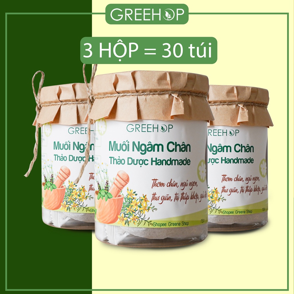 Set 30 túi muối ngâm chân thảo dược Greehop giảm hôi chân, mất ngủ