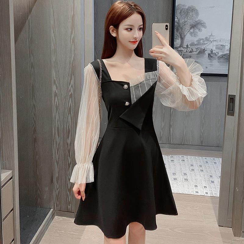 Đầm phong cách retro Hàn Quốc thanh lịch cho nữ